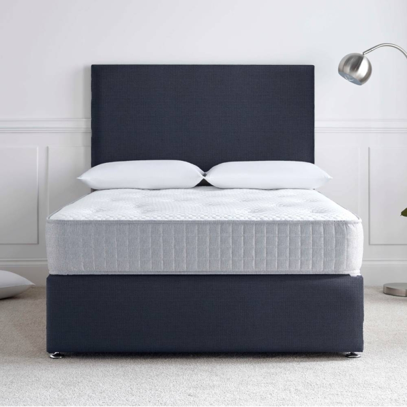 Essence Pocket 1000 2 Drawer Divan Set With Headboard Sierra Denim