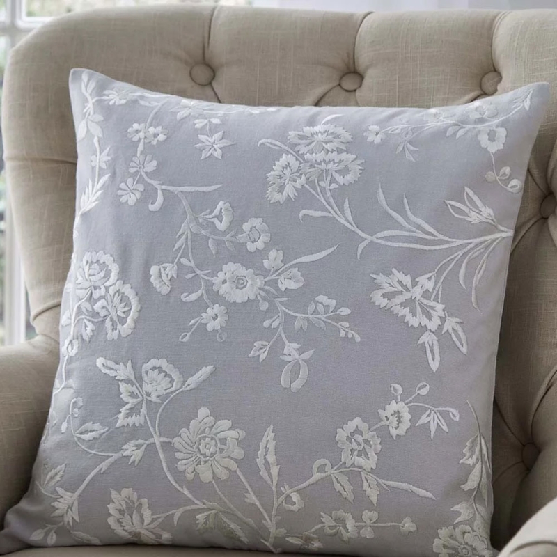 Laura Ashley Aria 45cm Feather Filled Cushion Silver