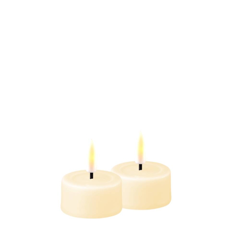 RF-0117 CREAM LED STANDARD TEALIGHT CANDLE 4.1X4.5CM (2PK)