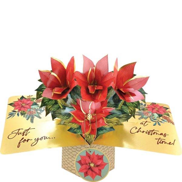 Poinsettia - Pop Up Christmas Card