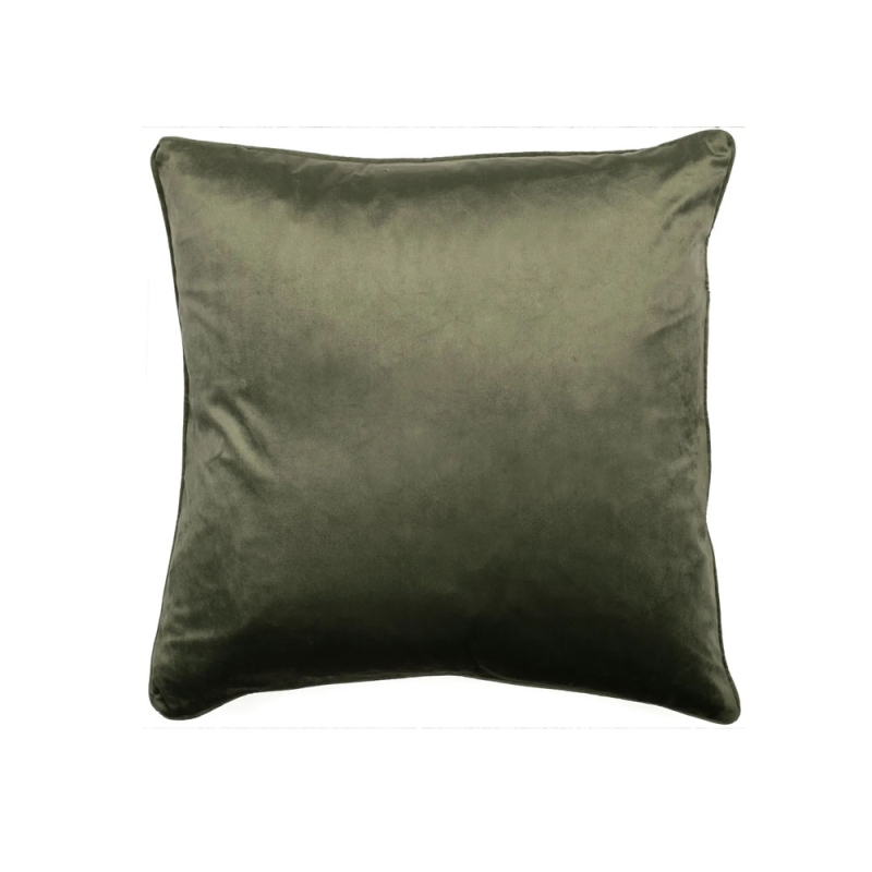 Luxe 43cm Velvet Piped Cushion Olive