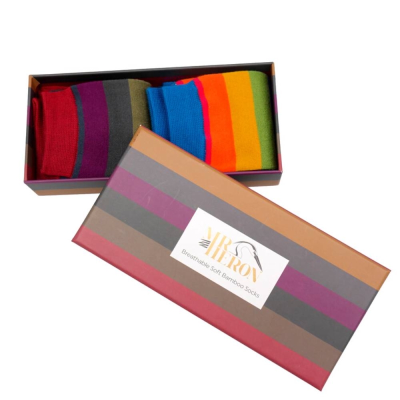 Mr Heron Thick Stripes Sock in a Box