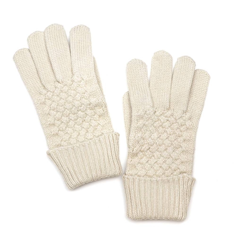 POM Natural Textured Knit Gloves