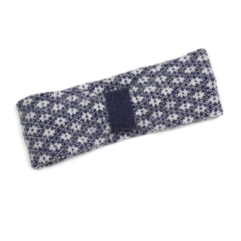 POM Recycled Blend Navy & White Scandi Flower Headband