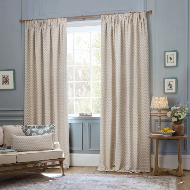 Hutton Pencil Pleat Readymade Curtains Lined Linen