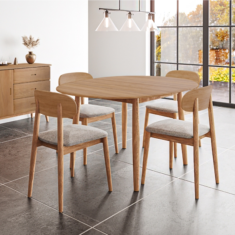 Mori Round Extending Table & 4 Chairs