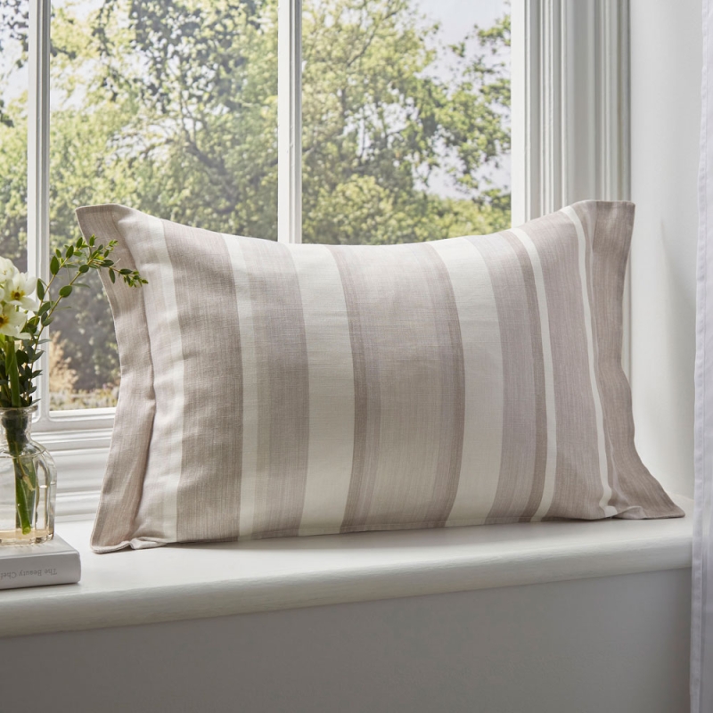 Laura Ashley Awning Stripe 40cm x 60cm Feather Filled Cushion Dove Grey