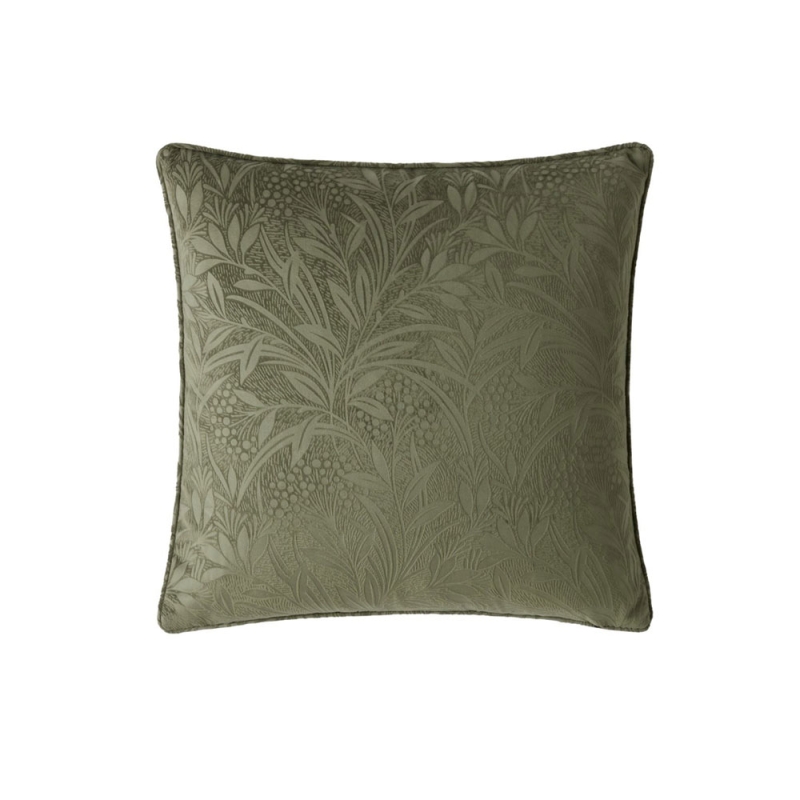 Laura Ashley Barley Embossed 50cm Cushion Olive Green