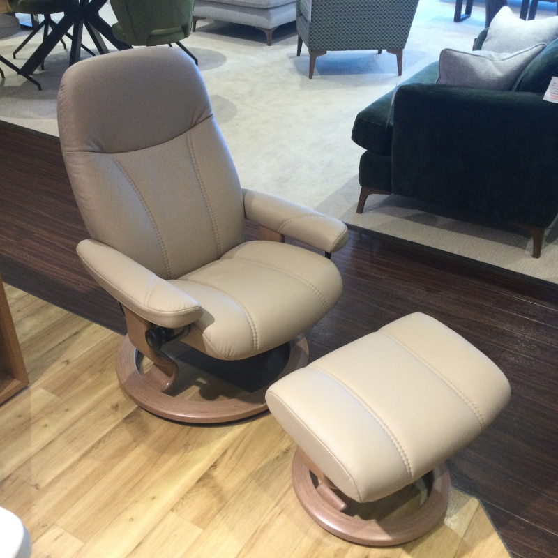 Stressless Consul Chair (S) and Footstool (Ipswich)