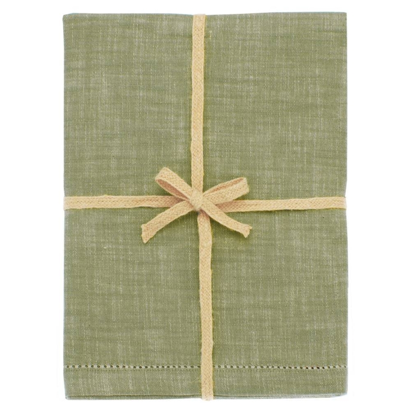 Walton & Co Chambray Tablecloth Olive - 130 x 230cm