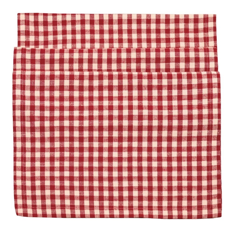 Walton & Co Gingham Runner Red