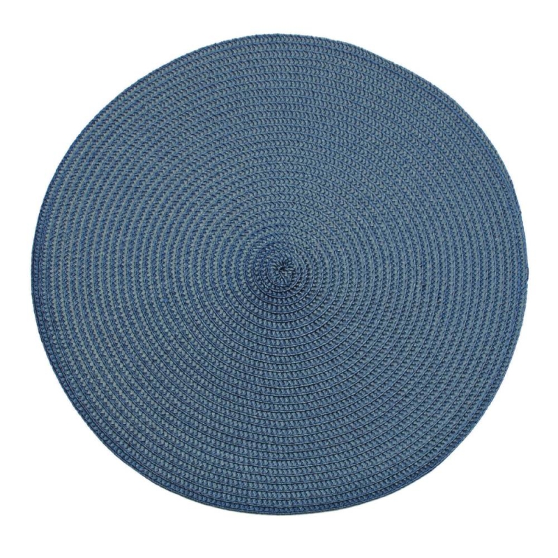 Walton & Co Circular Ribbed Placemat Slate Blue