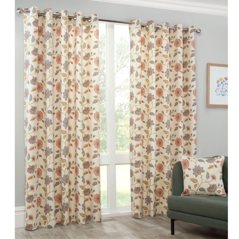 Shelley Eyelet Headed Curtains Multi