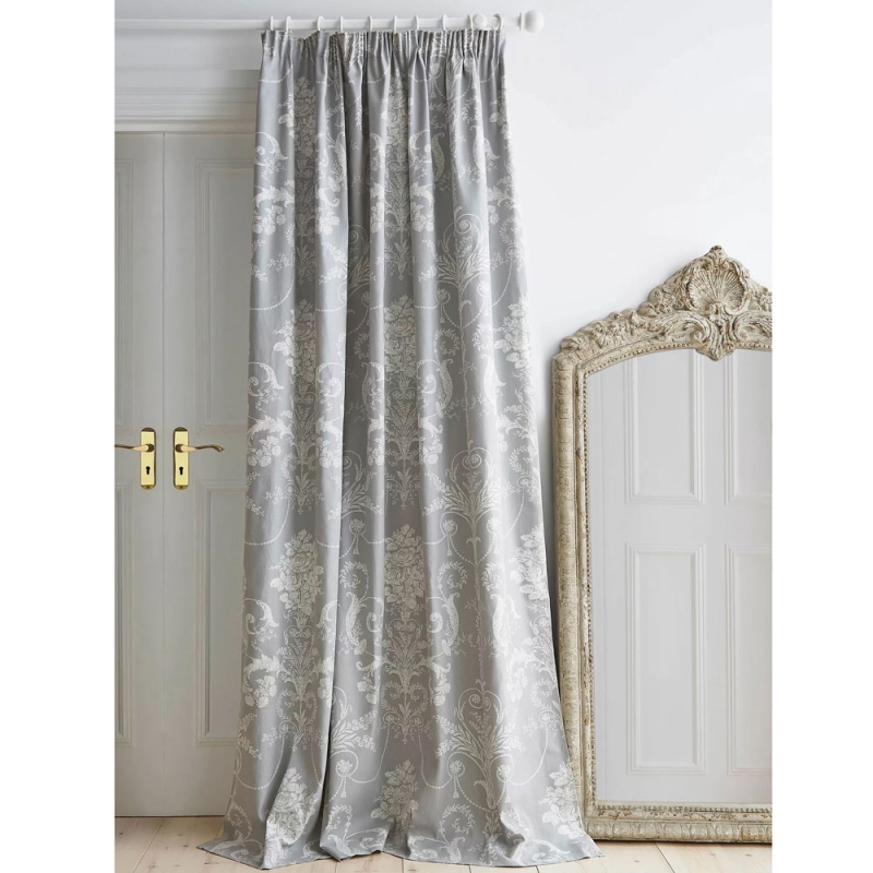 Laura Ashley Josette Readymade Door Curtain Steel