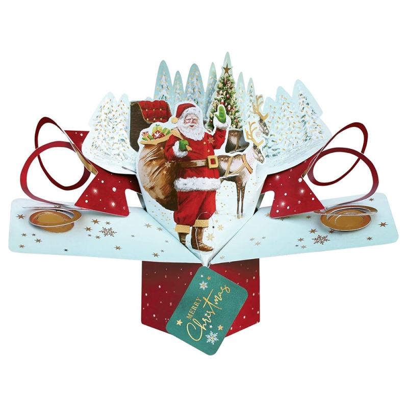 Father Christmas & Sleigh  - Pop Up Christmas Card