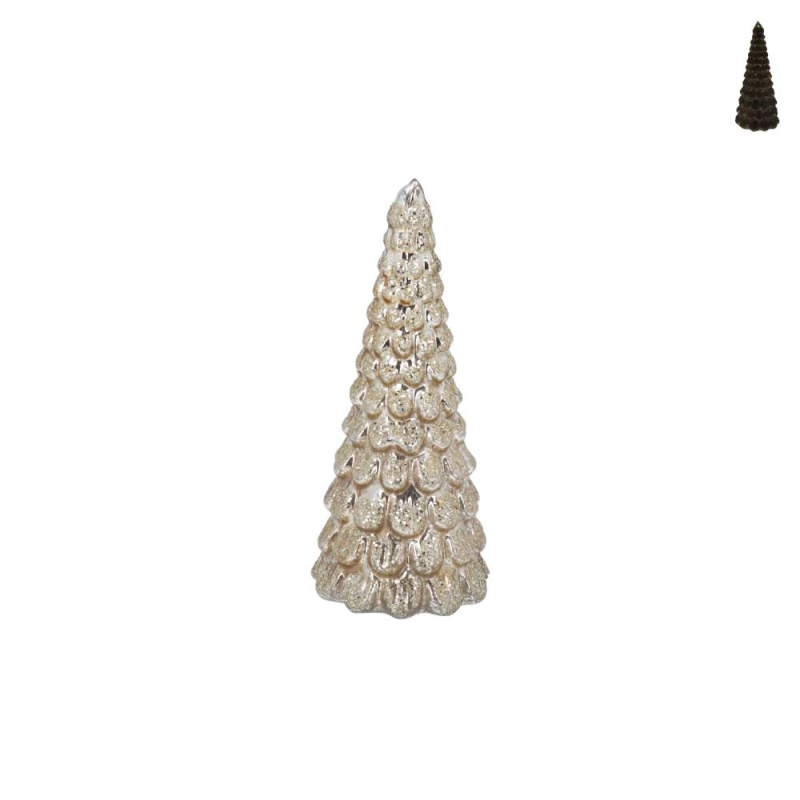 Gisela Graham Gold Glass LED Tree Ornament - Small