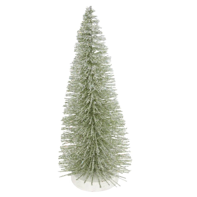 Gisela Graham Green Glittered Brush Tree - Medium