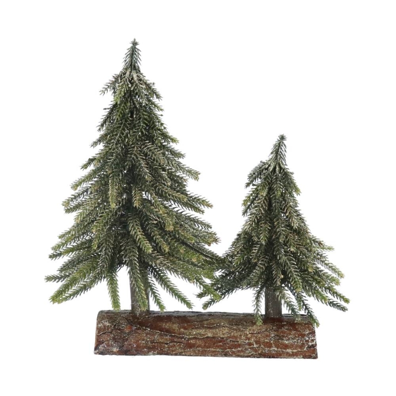 Gisela Graham Green Fir/Gold Glitter Double Tree Ornament