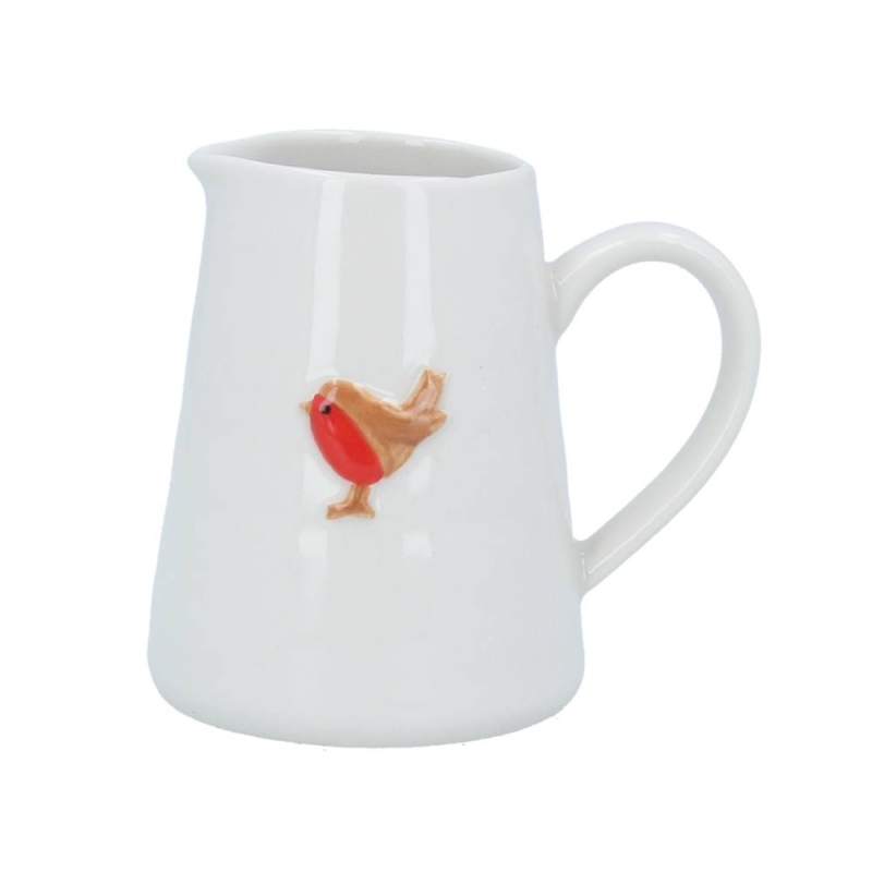 Gisela Graham Ceramic Mini Jug - Robin