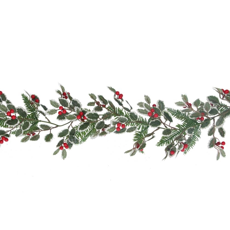 Gisela Graham Variegated Holly Garland