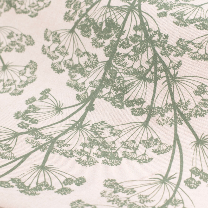 Cow Parsley Reverse Sap Green Fabric