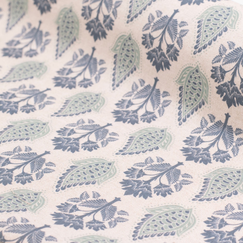 Lulworth Indigo / Eau De Nil Fabric