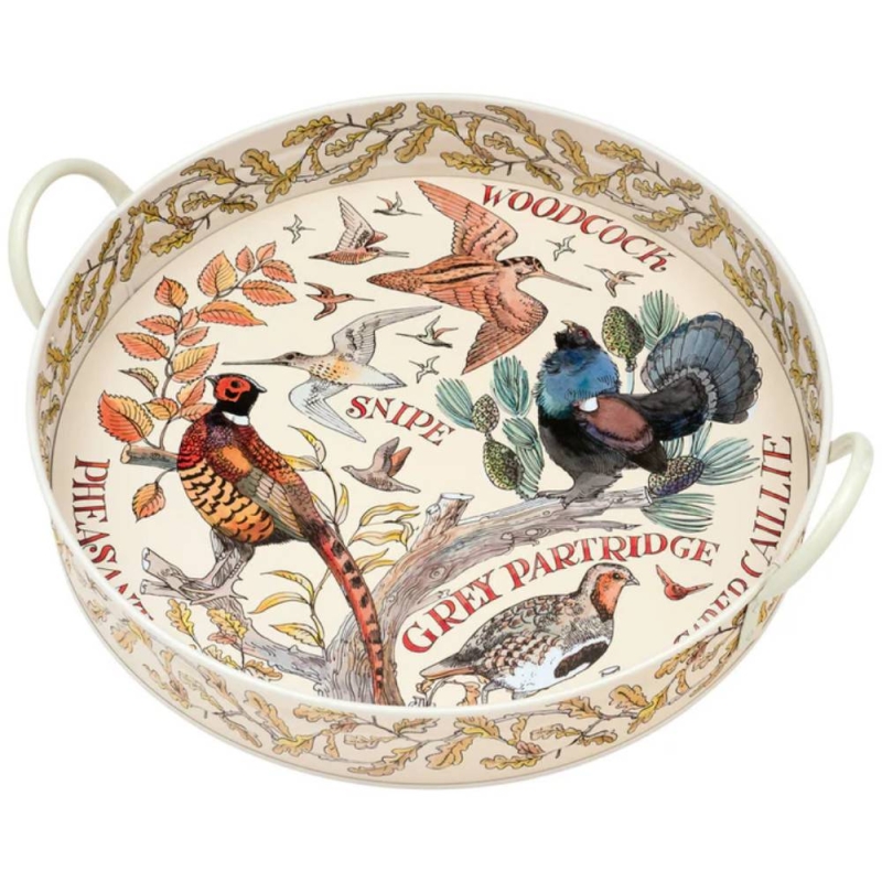 Emma Bridgewater Game Birds Large Handle Steel Tray 