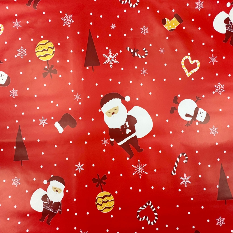 Santa Red PVC Tablecloth Fabric