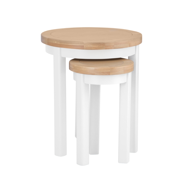 Elveden Round Nest Of 2 Tables White