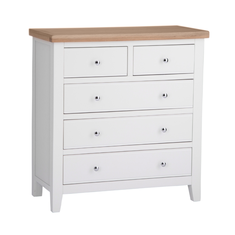 Elveden 2+3 Drawer Chest White