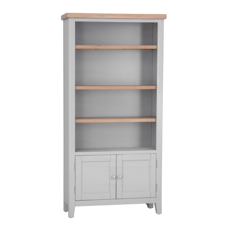 Elveden Large Wide Bookcase Grey