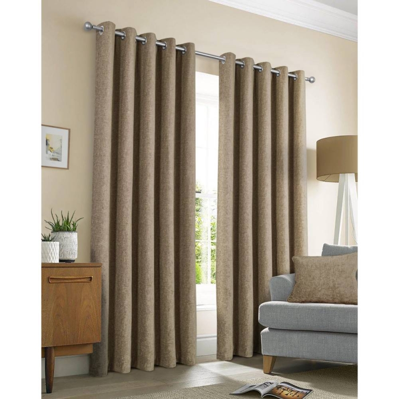 Amberley Eyelet Headed Curtains Earth