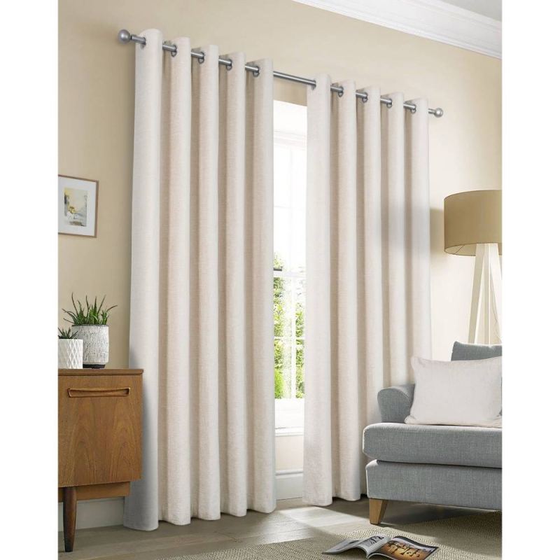 Amberley Eyelet Headed Curtains Natural