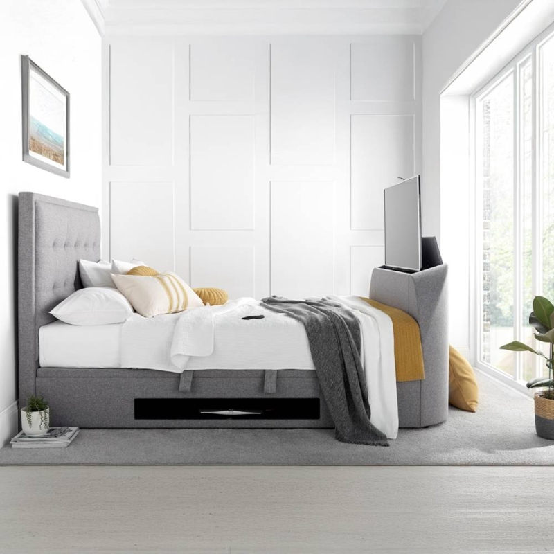 Farnham TV Ottoman Bed Marbella Dark Grey