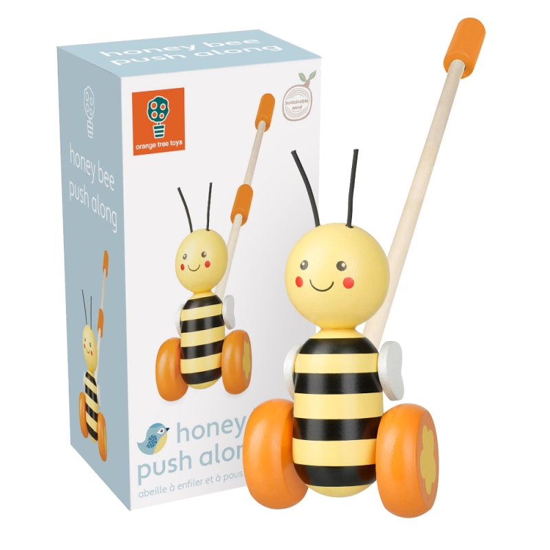 Orange Tree Toys Push Along Bee