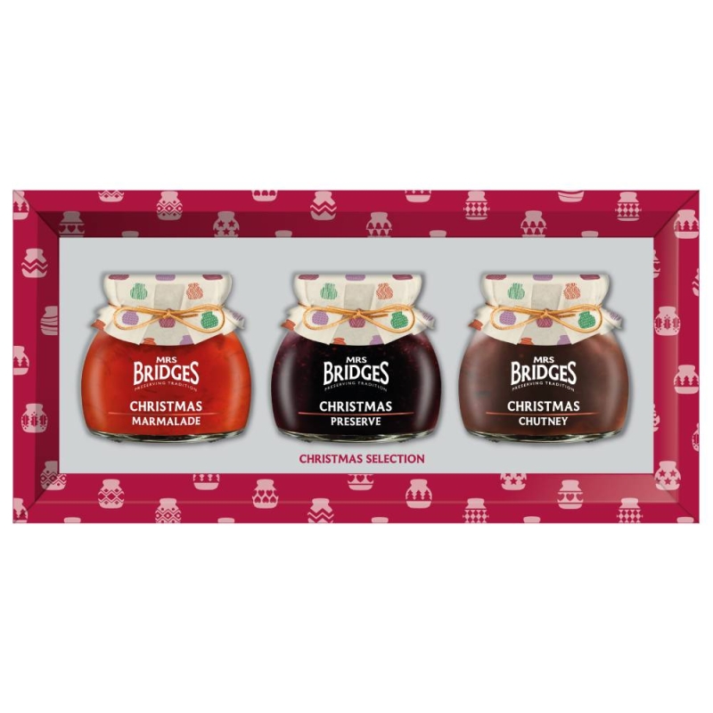 Mrs Bridges Christmas Selection Triple Jar Gift 740g