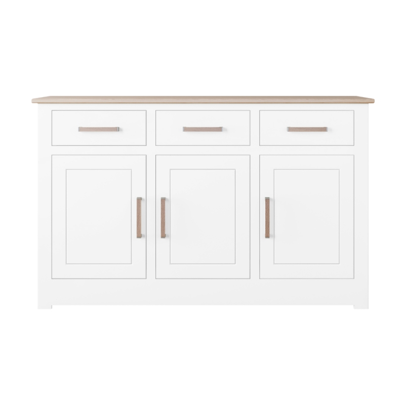 Milton Medium 3 Door 3 Drawer Sideboard Oak Top