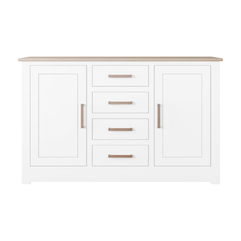 Milton Medium Centre Drawer Sideboard Oak Top