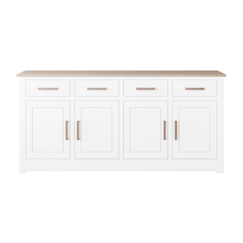 Milton Large 4 Door 4 Drawer Sideboard Oak Top