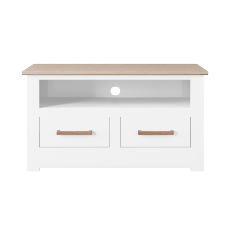 Milton Open Shelf TV Unit 2 Drawer Oak Top