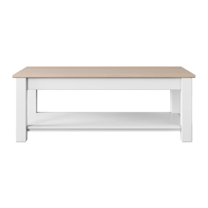 Milton Coffee Table With Shelf Oak Top