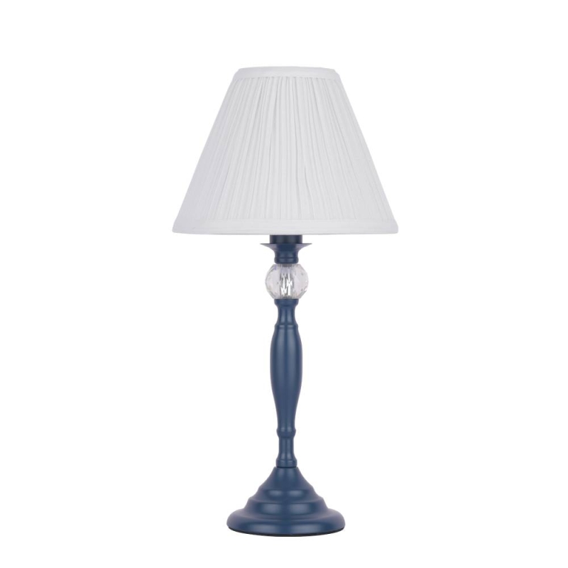 Laura  Ashley Ellis Table Lamp Matt Blue & Crystal With Shade