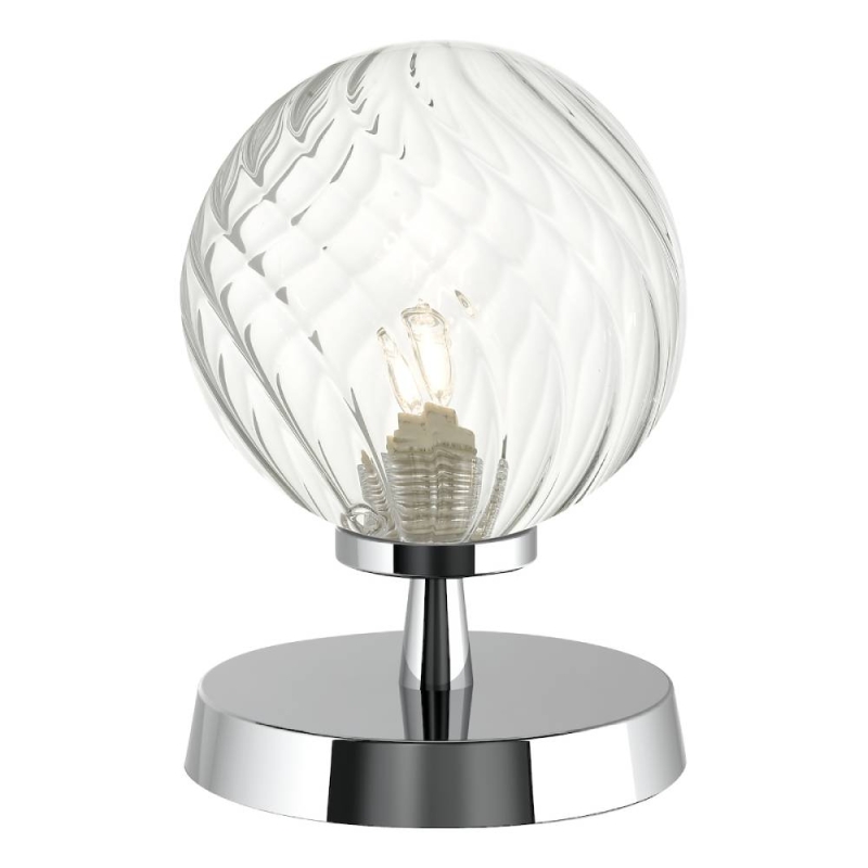 Esben Touch Lamp With Twisted Glass Shade