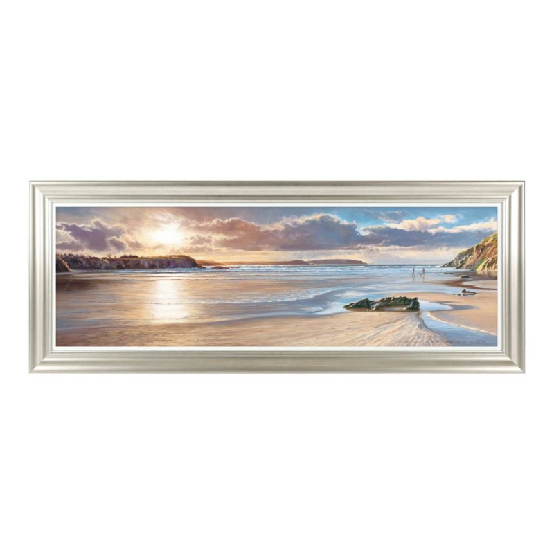 Walking The Dog At Dusk - Framed Print