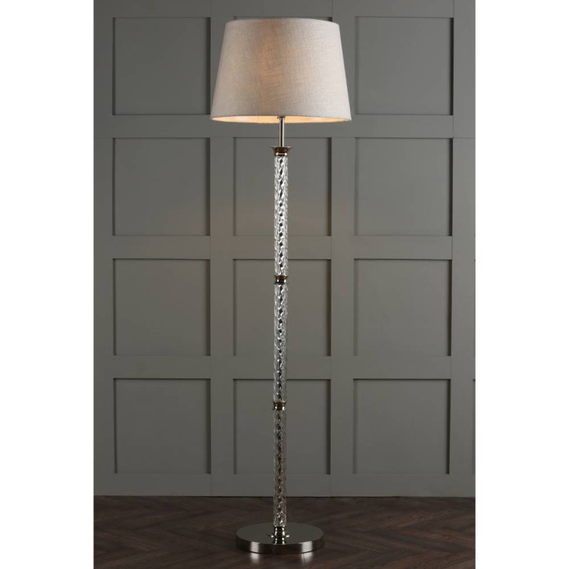 Laura Ashley Louis Twisted Glass Polished Nickel Floor Lamp With Shade