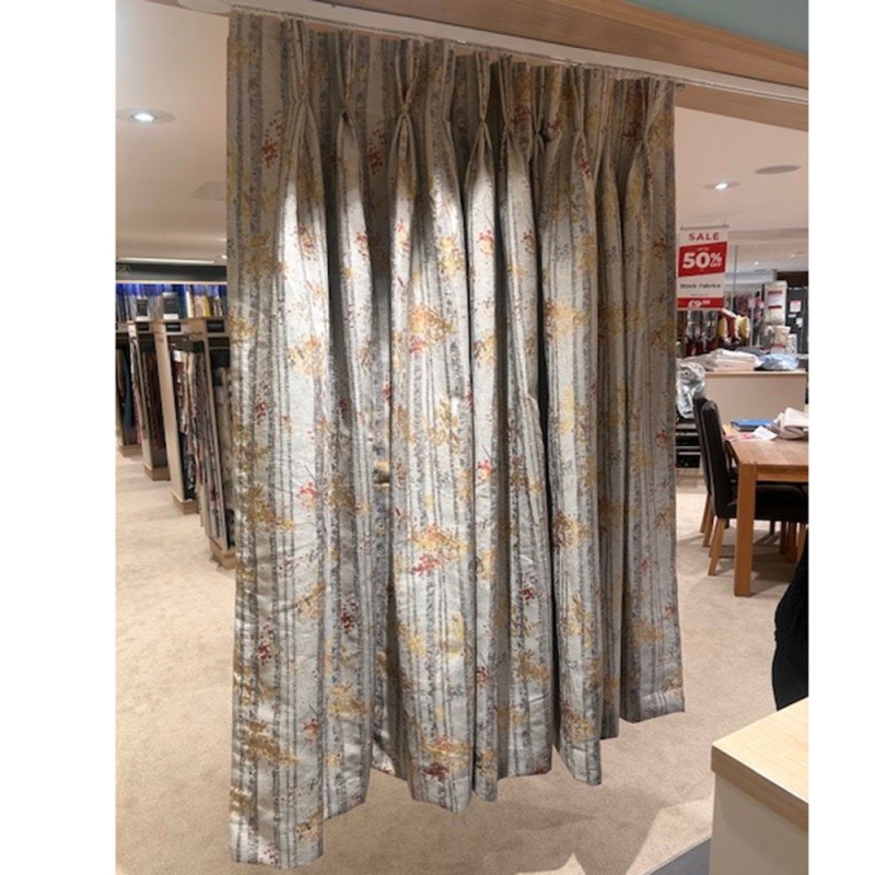 Pair of Triple Pinch Pleat Curtains in Birch Spice (Ipswich)