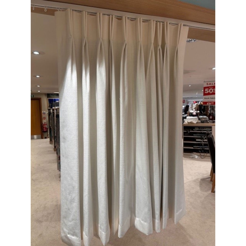 Pair of Double Pinch Pleat Curtains in Saxon Glacier (Ipswich)