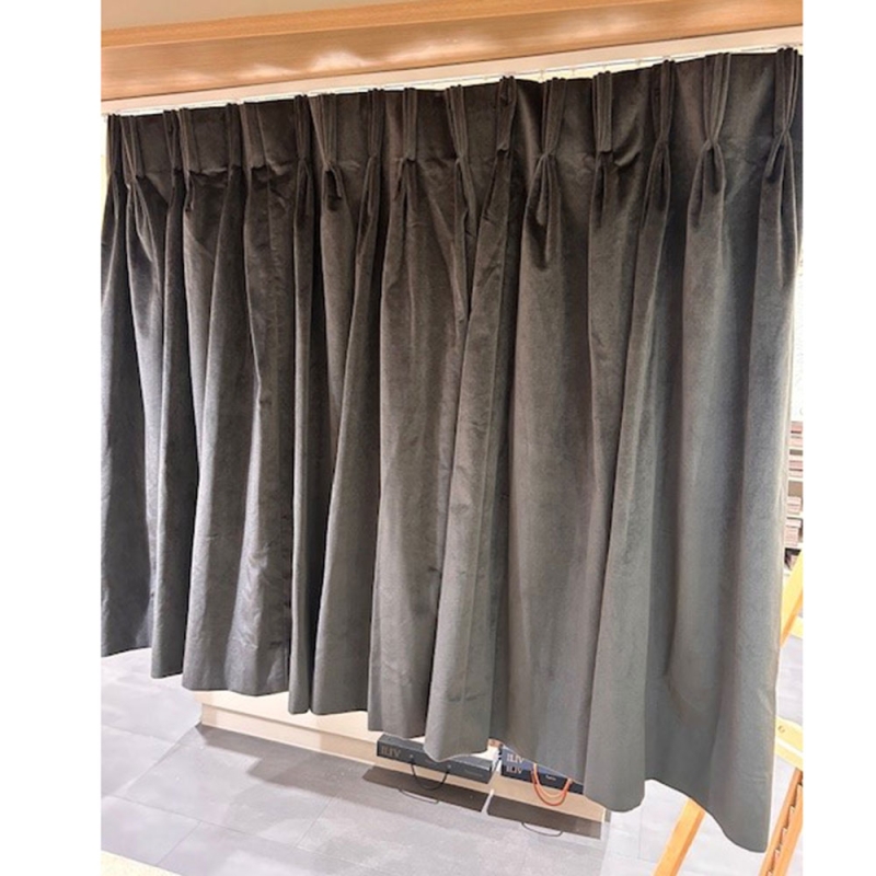 Pair of Triple Pinch Pleat Curtains in Calvari Coal (Ipswich)