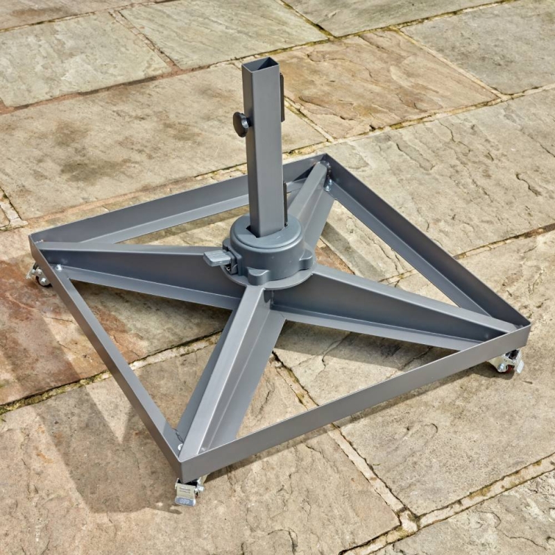 Steel Parasol Cantilever Base Frame With Wheels