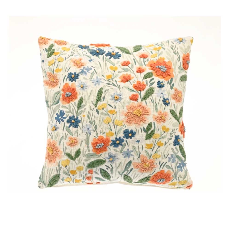 Walton & Co Walton & Co Embroidered Fleur 43cm Cushion